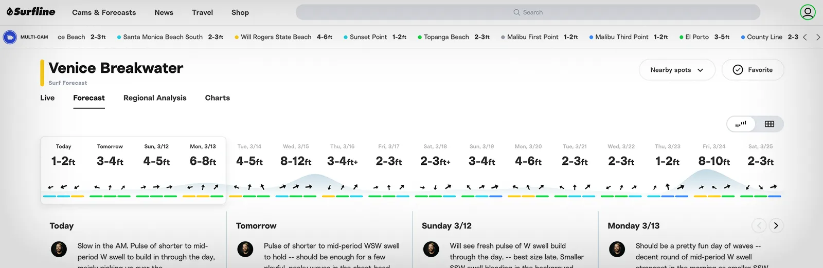 Surfline project screenshot