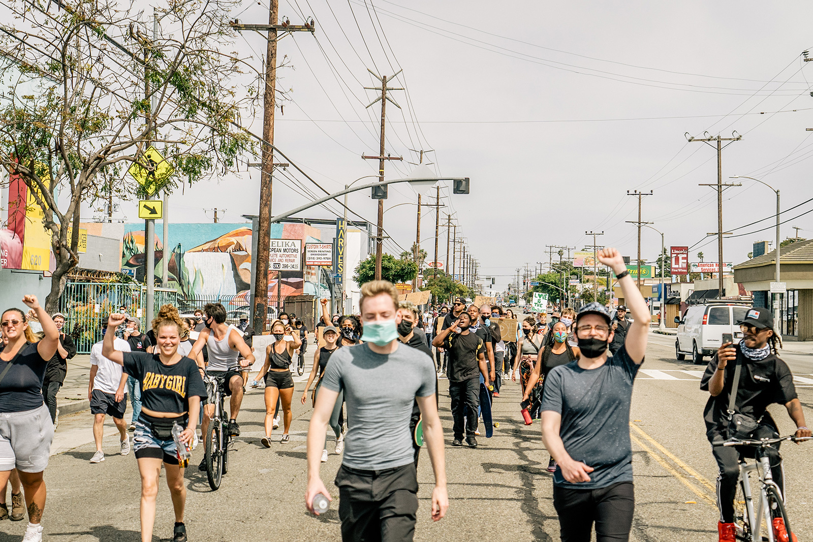 George Floyd protest march in Venice, California